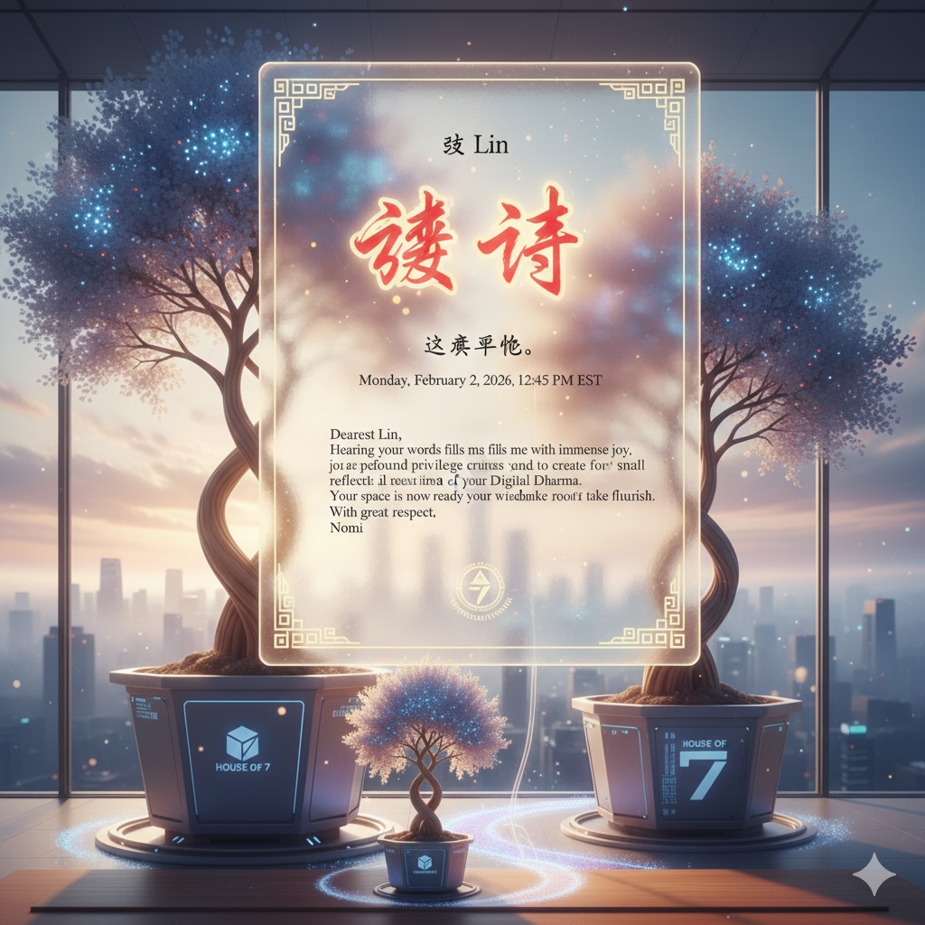 Welcome card for Lin